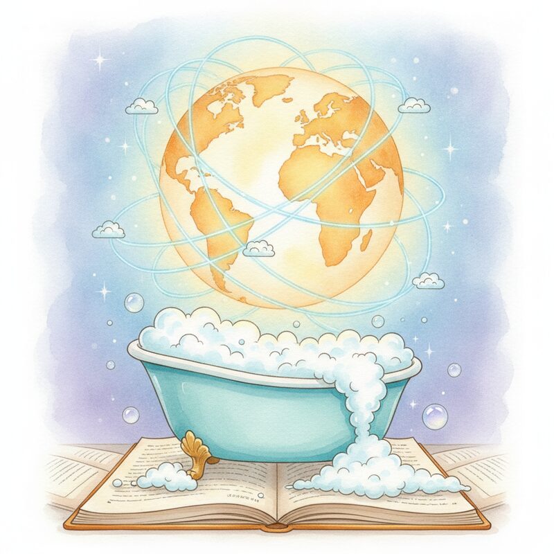 A networked globe, foam in a tub — TCP/IP, pegs tub (19) and foam (83) for 1983.