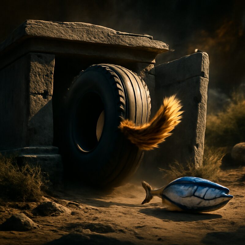 14 tire, 15 tail