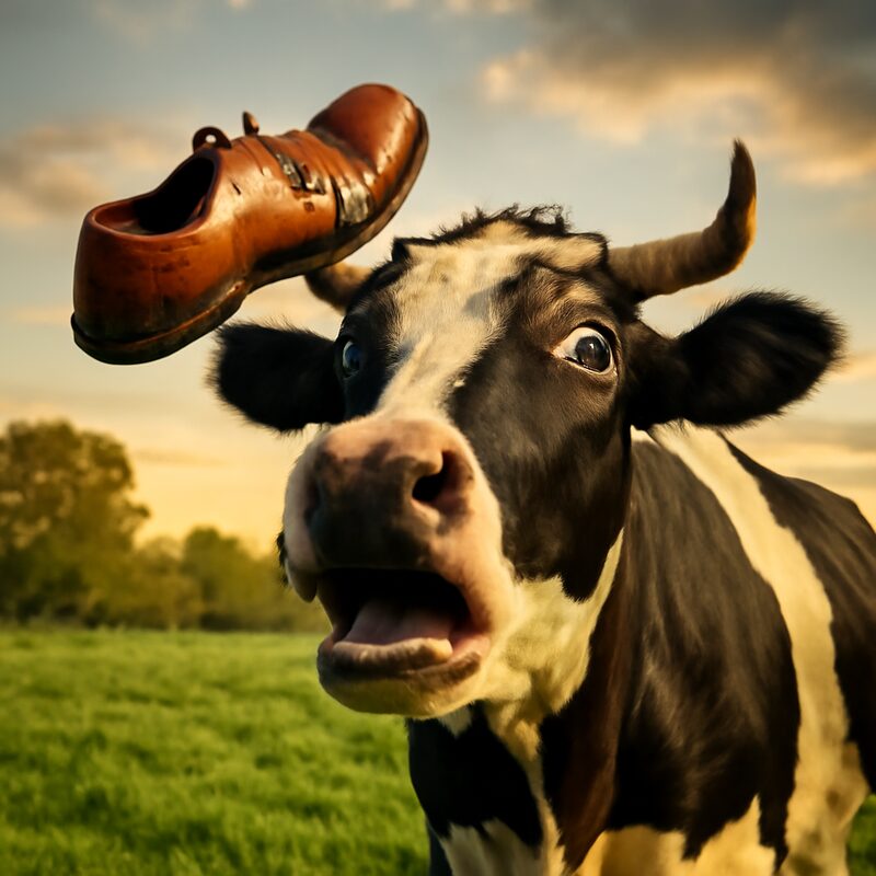 6 shoe, 7 cow