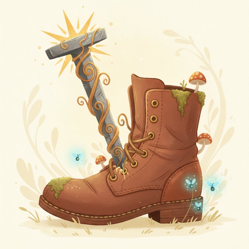 A nail through a shoe — the pegs nail (25) and shoe (6) for 256.