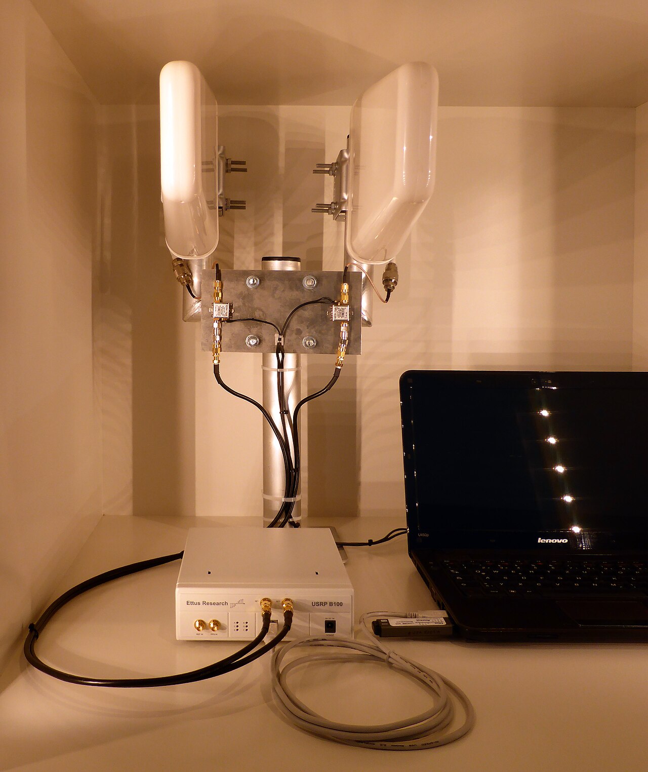 Photograph of a portable IMSI-catcher surveillance device.